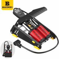 Pompe à air robuste BAIMEI en acier, 160 PSI, jauge numérique, double cylindre, haute pression, pour pneus de vélo, voiture, moto