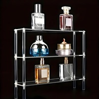 Étagère de présentation en acrylique transparente sur mesure de 30 cm de large à 3 niveaux pour flacon de parfum, comptoir de boutique, présentoir en acrylique détachable