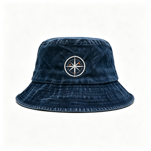 Sombrero de Pescador de Algodón Lavado con Bordado de Brújula, Protección UV, Estilo Vintage Desgastado, para Exteriores, Unisex, Varios Colores - Product Image 4