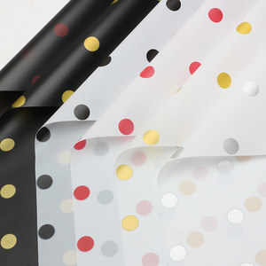 Kertas Pembungkus Bunga Polkadot Karamel Tahan Air DIY Buket Florist Kertas Kado Grosir - Product Image 3
