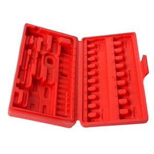 46-Piece Empty <b>Tool</b> <b>Box</b> 1/4 Inch Metric Socket Set Storage Case For Mechanic Auto Repair Portable Red Blow Molded - Product Image 4