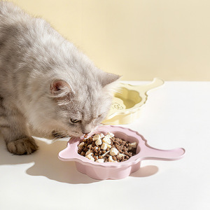 Ceramic <b>Cat</b> Bowl With Handle Food Grade Material For <b>Cats</b> Pet <b>Feeder</b> Rounded Shape - Product Image 3