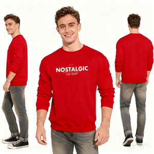 Felpe da uomo girocollo di alta qualità <span class=keywords><strong>felpa</strong></span> invernale <span class=keywords><strong>oversize</strong></span> <span class=keywords><strong>felpa</strong></span> con Logo ricamato in poliestere <span class=keywords><strong>felpa</strong></span> <span class=keywords><strong>rossa</strong></span> - Product Image 1