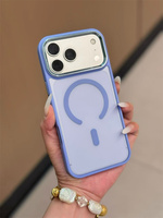 Étui de téléphone magnétique à effet givré avec cadre d'objectif d'appareil photo en métal et boutons pour iPhone 18 Pro Max, coques de téléphone magnétiques mates