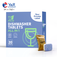 Otomatik bulaşık makinesi tabletleri hepsi bir deterjan çevre dostu ambalaj yemekleri temizlik için