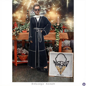 Abaya Abierta de Poliéster Modest para Mujer, Estilo Dubái, en Oferta, Negra y Blanca con Cinturón a Juego, Nueva Moda Diaria 2023 - Product Image 5