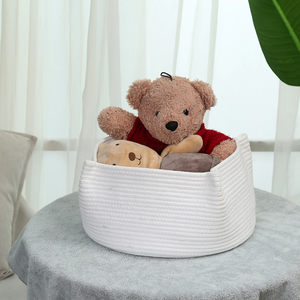 Small woven home storage basket cotton rope storage basket