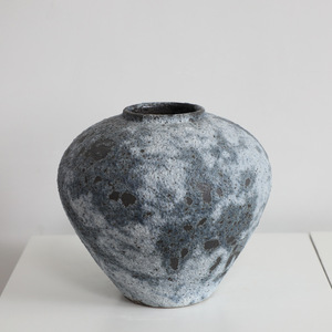 Chinese Style Antiqued Ceramic <b>Vase</b> <b>Set</b> Rustic Moonscape with Vintage Flower Pattern Glazed and Matt for Home Decor - Product Image 3