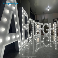 Hongsen décor de mariage personnalisé grand chapiteau géant led numéros 3ft 4ft 5ft chapiteau lettres éclairer des signes