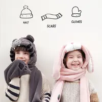 Tavşan şapka çocuklar için hareketli kulaklar sevimli karikatür oyuncak Kawaii komik şapka doğum günü hediyesi tavşan peluş kış eşarp