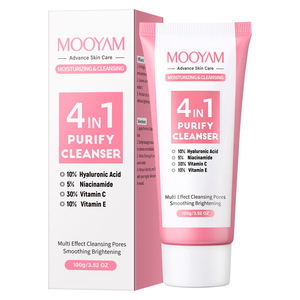 <span class=keywords><strong>Nettoyant</strong></span> pour le <span class=keywords><strong>visage</strong></span> 4 en 1 à l'acide hyaluronique Niacinamide VC VE Beauty Pore Clean Oil Control Firming Face Cleanser - Product Image 1