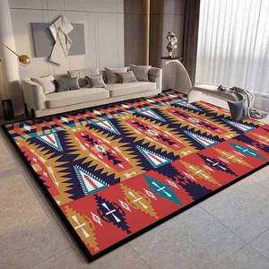 Tapis géométrique moderne fait à la main, design élégant pour la maison, tapis moelleux antidérapant, imprimé africain, tapis décoratif pour le salon - Product Image 1