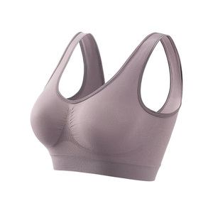 Soutien-gorge de sport respirant une pièce pour femme, dos nageur, compression légère, bonnets sans couture, silhouette lisse, sans armatures, pour l'entraînement estival - Product Image 1