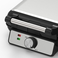 Wndseven Machine à gaufres à 4 tranches 1200W Machine électrique à sandwich pour le petit-déjeuner avec gaufrier à plaques en option