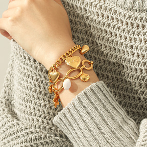Collar con Hebilla Circular Geométrica de Acero Inoxidable, Chapado en Oro de 18K, Joyería de Lujo para Mujer, Resistente al Deslustre - Product Image 5