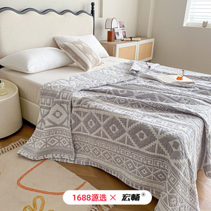 100% Cotton Four-Layer Gauze <b>Blanket</b> 3.1-4 Jin Summer Cool Quilt Breathable Rectangular Towel <b>Blanket</b> - Product Image 3