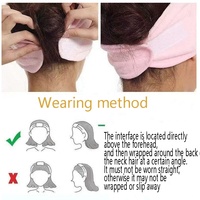 Bandeau de sport en fibre de bambou ultra-fine avec broderie personnalisée Velcro Foulard post-partum Beauté Maquillage Serviette de cheveux