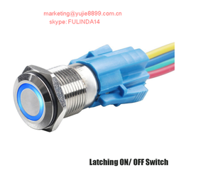 Yujie elektronik Ltd 12mm 16mm 19mm 22mm su geçirmez <span class=keywords><strong>12V</strong></span> Metal Push Button Rocker anahtarları döngüsü için 6Mm - Product Image 4