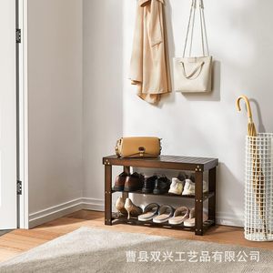 Solid Wood <b>Shoe</b> <b>Rack</b> 27.5 In Multi Layer <b>Storage</b> Bench For Entryway Living Room - Product Image 3