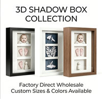 Cadre de présentation 3D modulaire personnalisable à 3 ouvertures avec espaceur amovible pour l'affichage d'œuvres d'art 3D