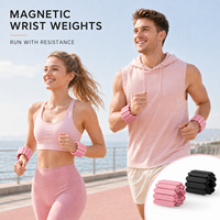 Bracelets magnétiques premium 1lb 2lb, poids lestés en silicone pour chevilles et poignets, bracelet lesté écologique rose pour yoga et Pilates