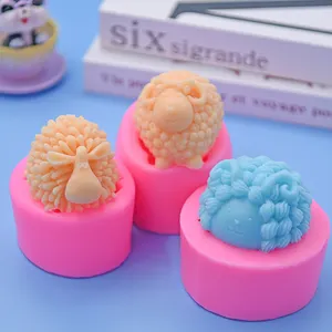 Wholesale Multiple Shapes 3D Cute Sheep Silicone Mold DIY Aromatherapy Candle Molds Cake Making Silicone Molds