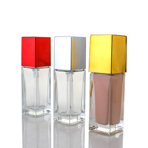 Bán Buôn Mỹ Phẩm Bao Bì <span class=keywords><strong>15Ml</strong></span> 20Ml 30Ml 40Ml Vuông Rõ Ràng Rỗng Serum Kem Nền Tảng Chai Thủy Tinh Với Bơm - Product Image 6