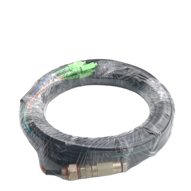 Optional Number of Cores SM G652D 4F 20m Waterproof Fiber Optic Service Cable with Pigtail SC/APC Connector