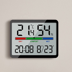 Despertador Eletrônico Medidor de Umidade Temperatura Multi-função Design Magnético Grande Tela LCD Termômetro Digital Medidor - Product Image 2