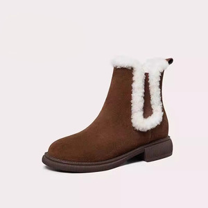 Scarpe da <span class=keywords><strong>donna</strong></span> in lana di agnello Lily Wei Agent Wanted, <span class=keywords><strong>stivali</strong></span> invernali con tacco spesso, caldi e molto eleganti, stivaletti da neve - Product Image 1
