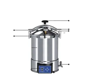 Esterilizadores máquina de esterilização de cogumelos 18l 24l autoclaves pequenas/portáteis de vapor para alimentos médicos com temperatura controlada