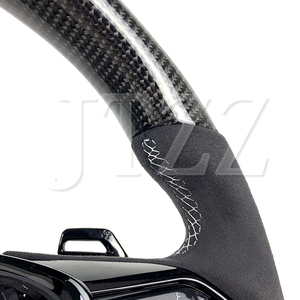 2017-2025 S8 S6 A6L รถออดี้ A6 <span class=keywords><strong>S8L</strong></span> สไตล์สปอร์ตปรับแต่งภายในของพวงมาลัยรถยนต์คาร์บอนไฟเบอร์ - Product Image 3