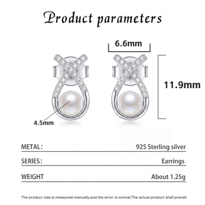 Elegant Copper Heart Freshwater Pearl <b>Dangle</b> <b>Earrings</b> Zircon Luxury Jewelry for Women Wedding Bridal Gift - Product Image 6