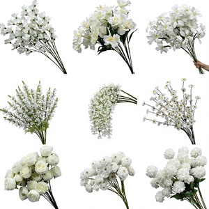 Hochzeitsdekoration im Waldstil: Neue Künstliche Seidenblumen Weiße Rosen Blumenarrangement Hintergrundwand-Dekoration China - Product Image 1