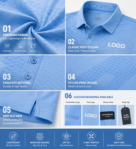 Polos Personalizados de Manga Larga con Logotipo Personalizado, Polo de Golf de Secado Rápido con Protección Solar UPF 50 - Product Image 3