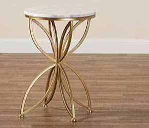 Table en marbre moderne en forme de fleur avec pieds en laiton géométriques Tables basses classiques pour salle à manger ou maison pour décor de salon - Product Image 1