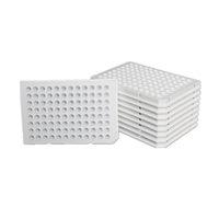 Plaques PCR blanches 96 puits de 0,1 ml pour machine Roche, avec bordure semi-circulaire