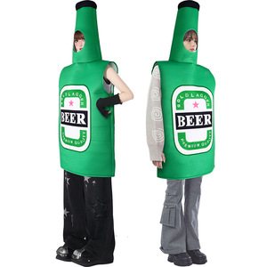 Costume de bouteille de bière pour adulte, vert, réutilisable, pour fête d'Halloween, tenue de mascotte - Product Image 2