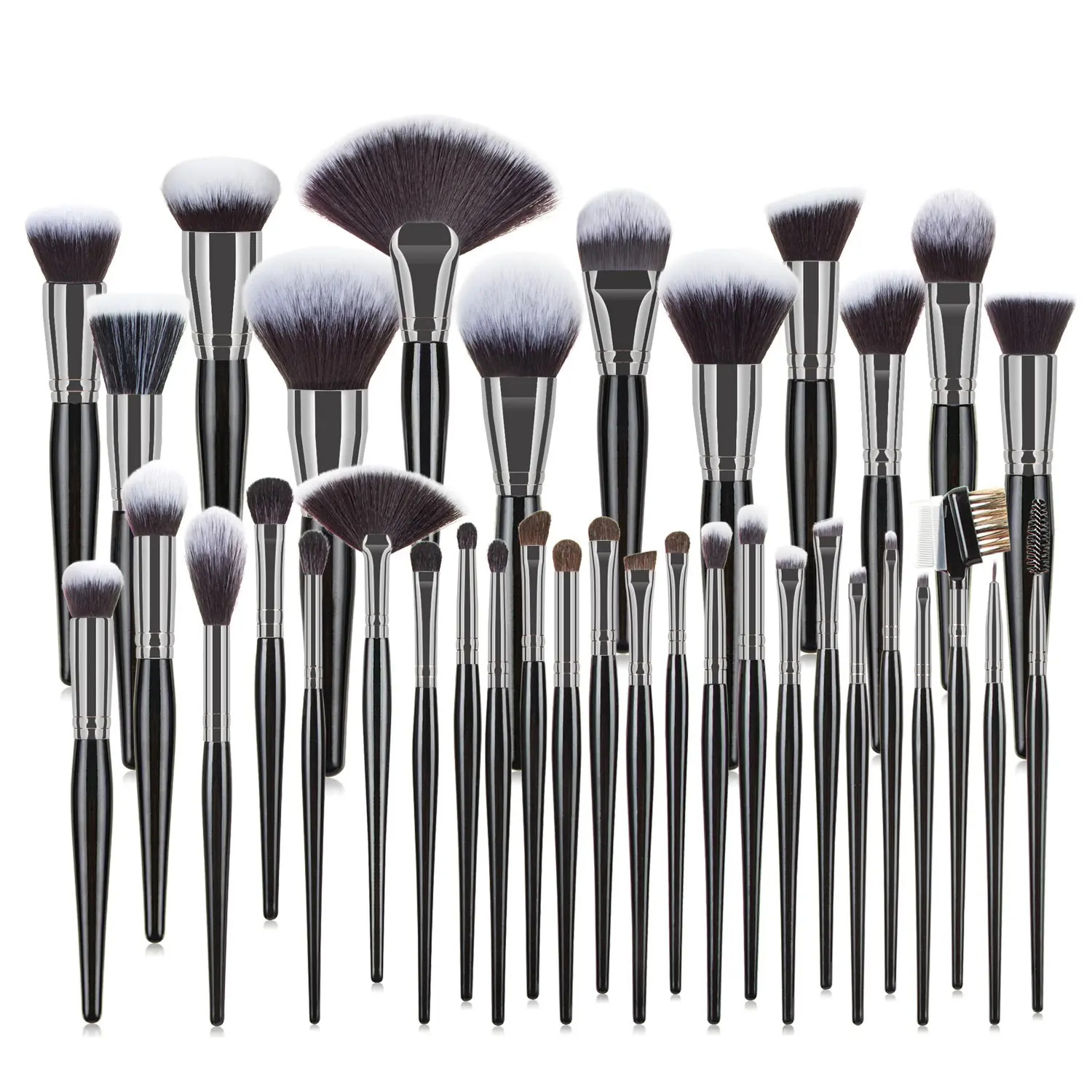 WEIRM brush make set up Black Luxury Makeup Brush Set Kit Wholesale Wood Handle Private Label foundation Cosmetic makeup brushes