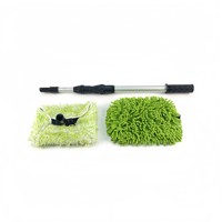 PROWORKZ Flex Clean Reach Car Wash Brush Telescopic Aluminum Pole Adjustable Angle Detachable Head Soft Scratch-Free Car SUV