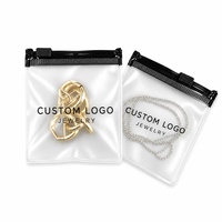 Pochette à bijoux en PVC givré de luxe avec logo personnalisé, sac refermable réutilisable pour boucles d'oreilles, bagues et colliers