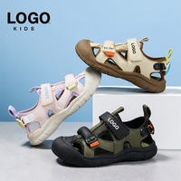 Sandales fermées pour filles OEM/ODM, sportives, nouvelle collection été, respirantes, à semelle souple, pour la plage, fermeture Velcro, en cuir synthétique