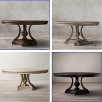 Nach Europa Exportiert Französischer Landhausstil Massivholz Retro Esstisch Lässiger Nordamerikanischer Walnuss Rundtisch