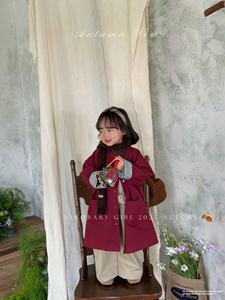 Haute qualité en gros ambre série automne nouveau bébé mode polyvalent élégant vêtement teint 100% coton Trench Coat - Product Image 6