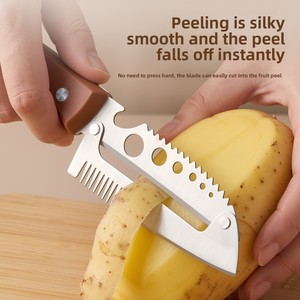 Cortador de Cebollín Manual Multifuncional para el Hogar, de Acero Inoxidable, Reforzado, Siete en Uno, Pelador de Frutas y Verduras, Utensilios de Cocina - Product Image 1