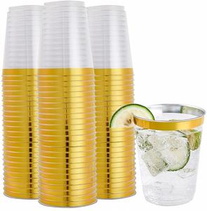 Gobelets jetables écologiques en plastique 10OZ 300ML, design moderne, motif rose, couleur et logo personnalisés, vaisselle de fête - Product Image 1