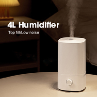 Humidificateur à ultrasons BIZOE 4L à brume froide, aromathérapie, électrique 23W, pour hôtel et usage domestique, garantie 1 an, portable, pour chambre de bébé, faible niveau sonore