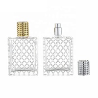 Flacon pulvérisateur de parfum en verre de 100 ml, carré plat, de luxe, haut de gamme, vide, avec bouchon à vis et diffuseur à bâtonnets – Vente en gros