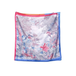 Foulard Quadrato Piccolo Serie Jungle 70x70cm Stampa Floreale Accessorio Moda Donna - Product Image 1