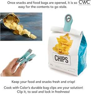 <b>Bag</b> Clips with Magnet- Food Clips, Chip Clips for Food Storage with Airtight Seal <b>Grip</b> for Bread <b>Bags</b> - Product Image 2